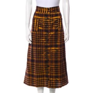 Ace & Jig skirt metallic bronze and black plaid M